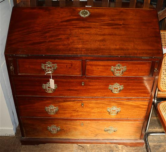 George III mahogany bureau(-)